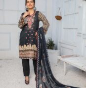 3 Piece Digital Print Embroidery Lawn Dress Fiza Noor Volume Baghi FN-11