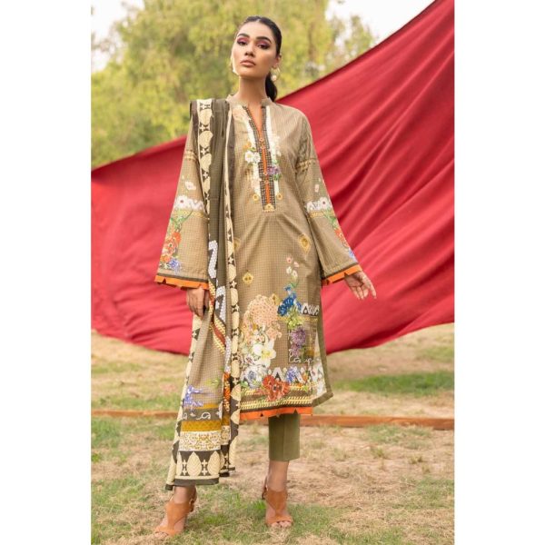 3PC Unstitched Cambric Cotton Printed Suit with Printed Lawn Dupatta CN-12009 - Gul Ahmed