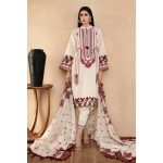 3PC Unstitched Jacquard Embroidered Suit With Jacquard Lace Dobby Dupatta MJ-73 - Gul Ahmed
