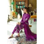 3PC Unstitched Embroidered Lawn Suit With Jacquard Dupatta MJ-83 - Gul Ahmed