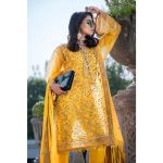 3PC Unstitched Lawn Embroidered Suit With Embroidered Chiffon Dupatta SP-17 (Gul Ahmed)