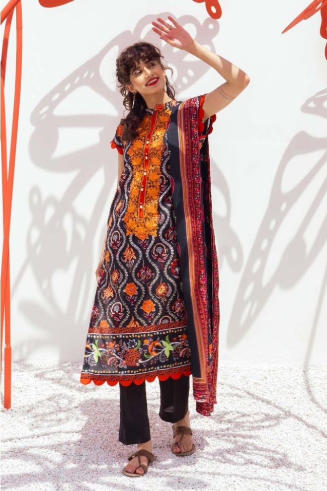 2 Piece Unstitched Lawn Printed Embroidered Suit TL-344 - Gul Ahmed