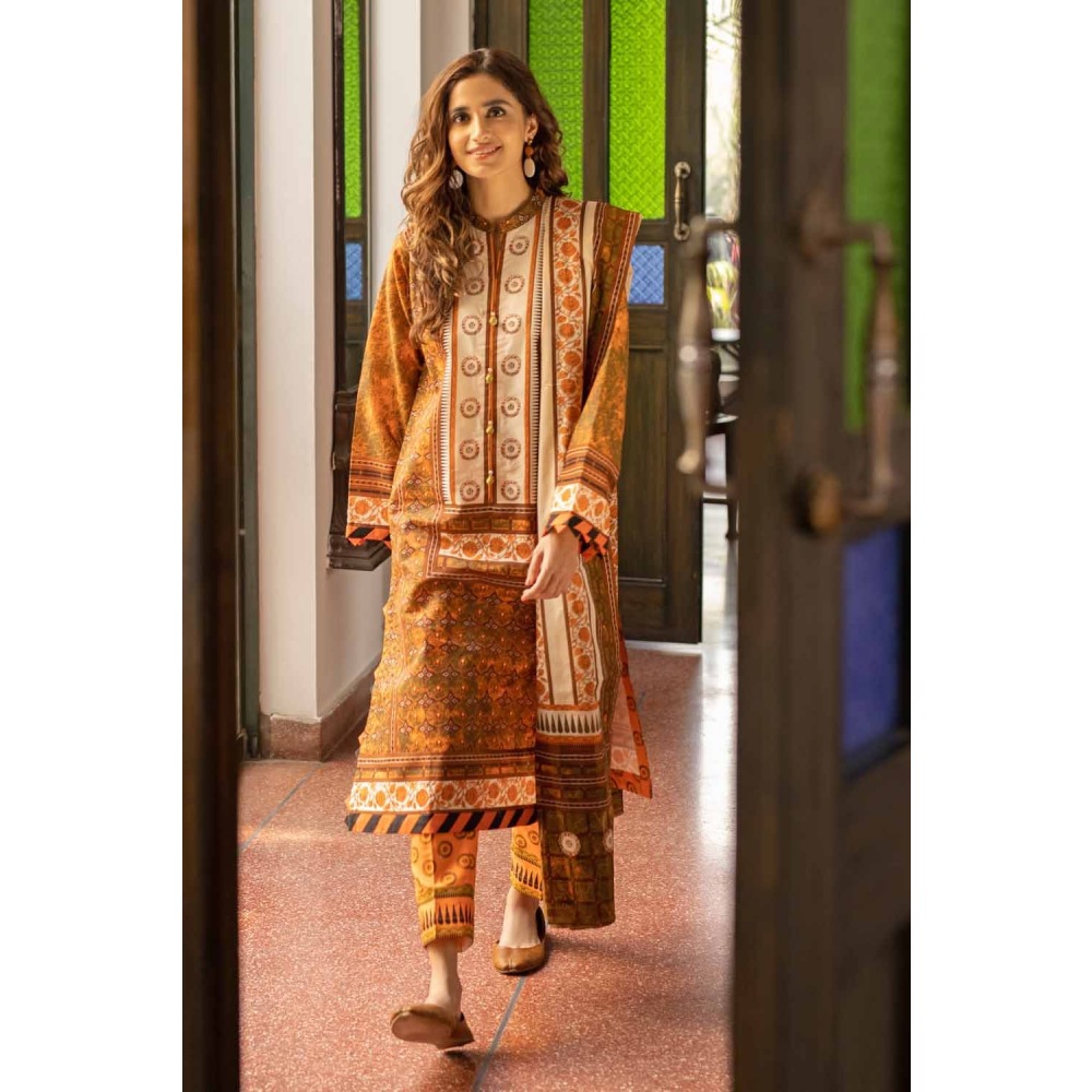 3 Piece Unstitched Lawn Printed Suit CL-1268 A (Gul Ahmed)