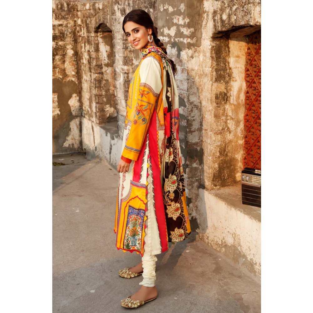 2 Piece Unstitched Lawn Printed Suit TL-335 - Gul Ahmed