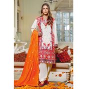 3PC Unstitched Luxury Embroidered Lawn Suit With Embroidered Denting Lawn Dupatta FS-20 by Gul Ahmed