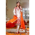 3PC Unstitched Luxury Embroidered Lawn Suit With Embroidered Denting Lawn Dupatta FS-20 by Gul Ahmed