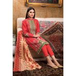 3PC Unstitched Embroidered Digital Printed Lawn Suit With Embroidered Digital Printed Chiffon Dupatta BCT-45 by Gul Ahmed