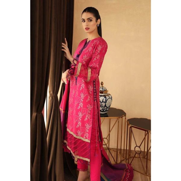 3PC Unstitched Embroidered Jacquard Suit MJ-67 by Gul Ahmed