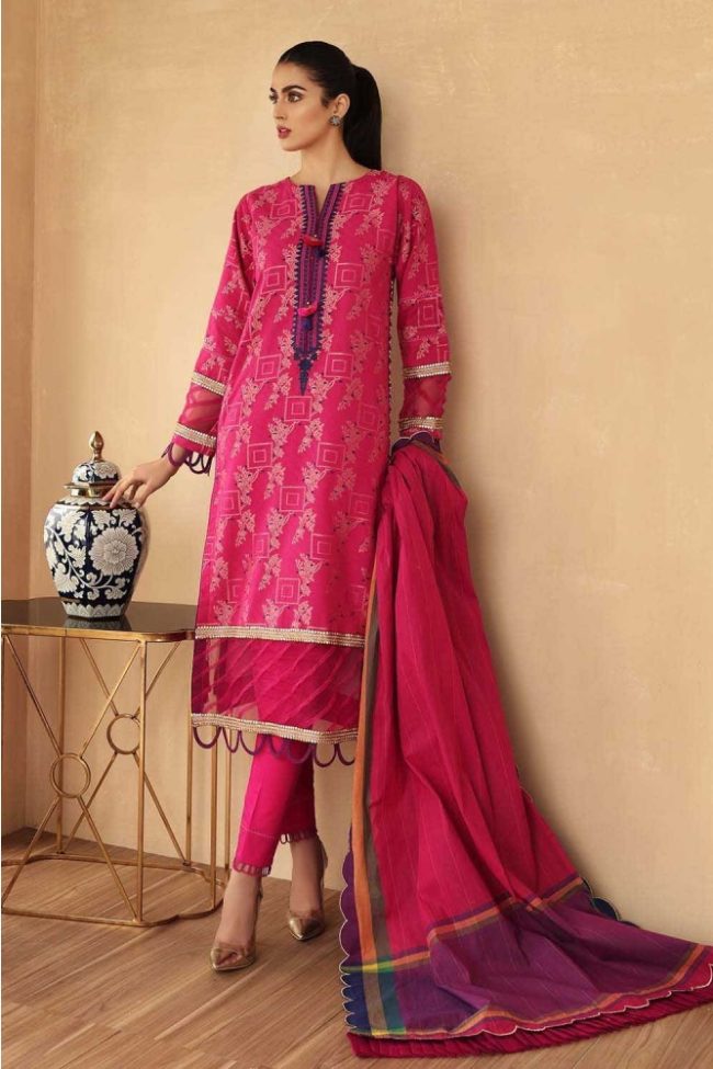 3PC Unstitched Embroidered Jacquard Suit MJ-67 by Gul Ahmed