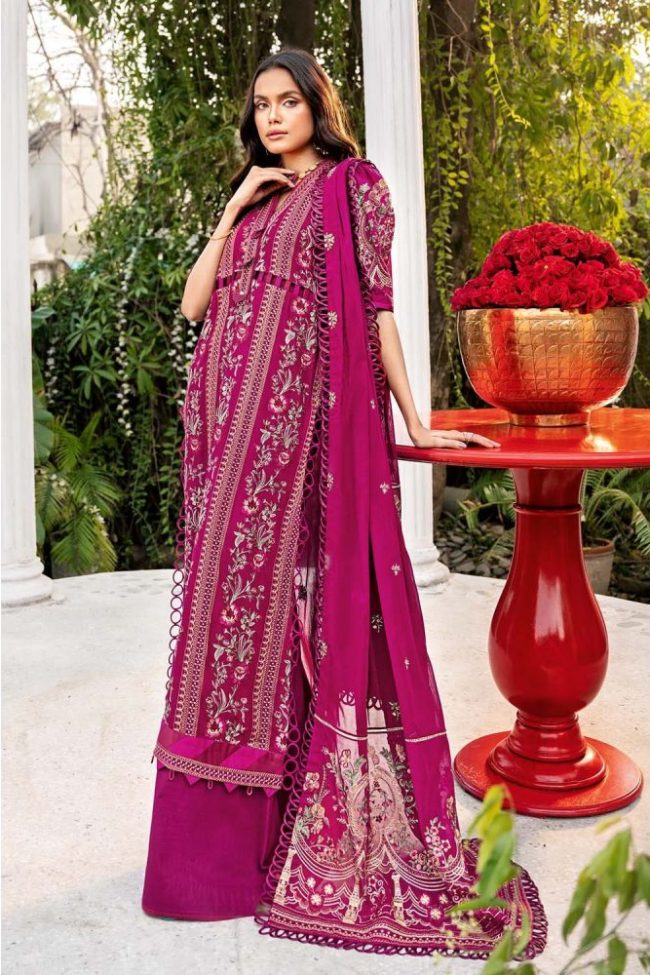 3PC Unstitched Swiss Voile Suit LSV-57 by Gul Ahmed