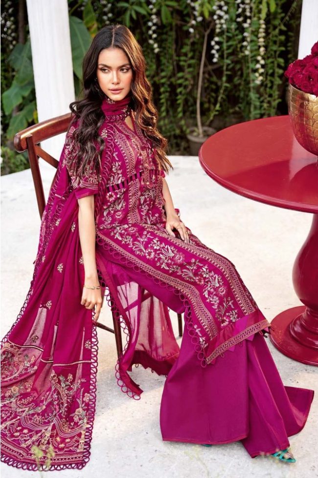 3PC Unstitched Swiss Voile Suit LSV-57 by Gul Ahmed