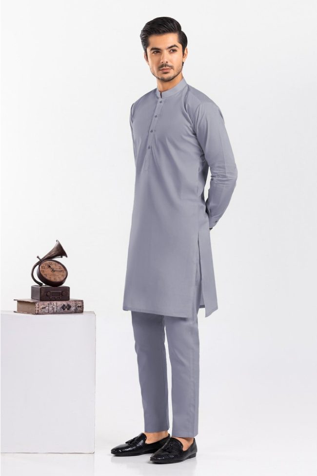 Silver Grey Unstitched Fabric Suit ESSO LATHA by Gul Ahmed Male/Men Collection