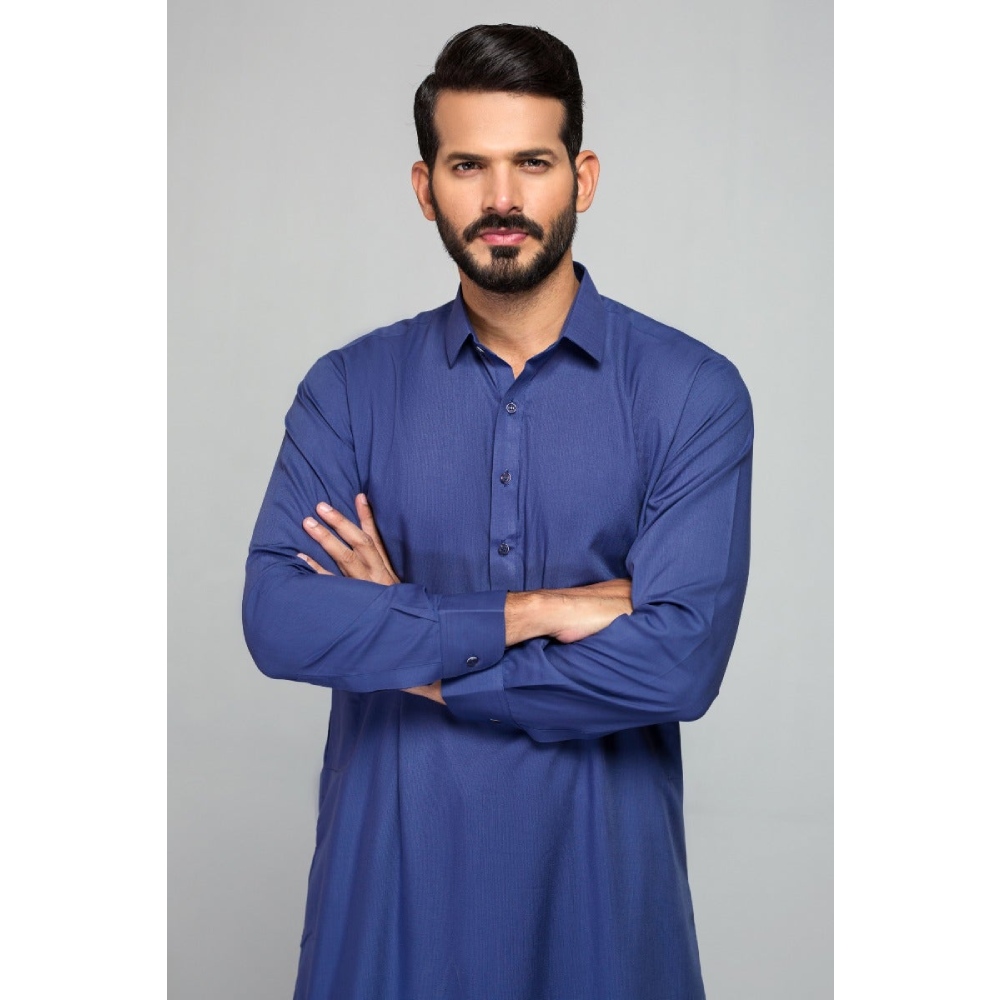 Royal Blue Unstitched Fabric Suit Gul Verossa by Gul Ahmed Men's Collection
