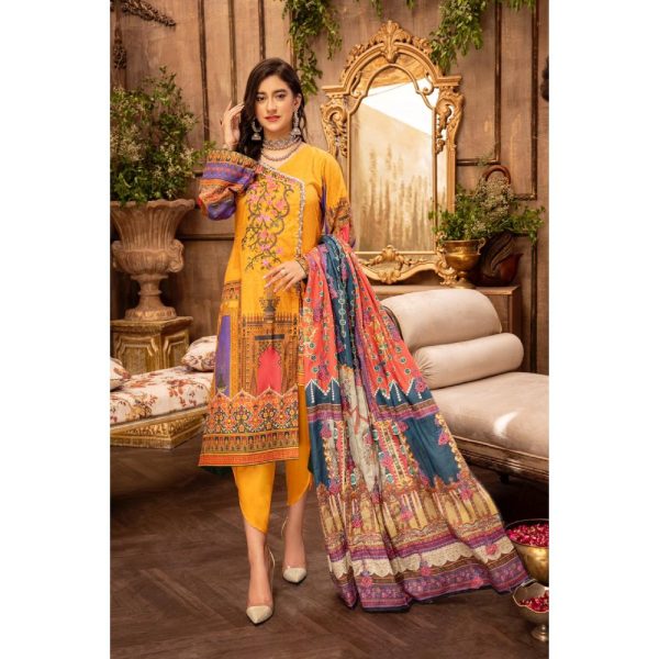 Special Jannat Digital Embroidered Lawn Collection by Arham Textile D-02