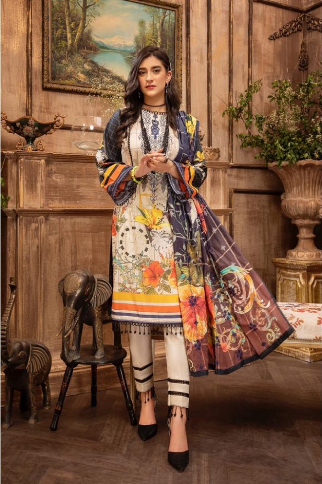 Special Jannat Digital Embroidered Lawn Collection by Arham Textile D-04