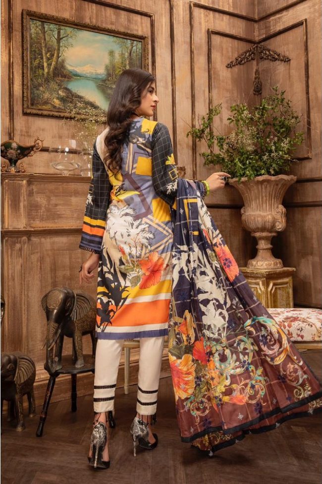 Special Jannat Digital Embroidered Lawn Collection by Arham Textile D-04
