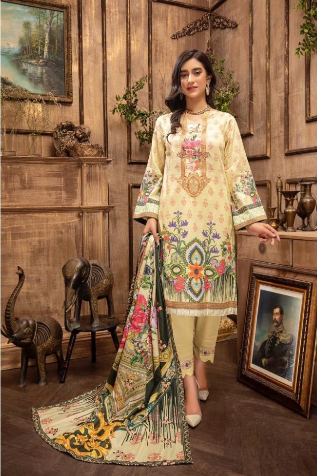 Special Jannat Digital Embroidered Lawn Collection by Arham Textile D-07