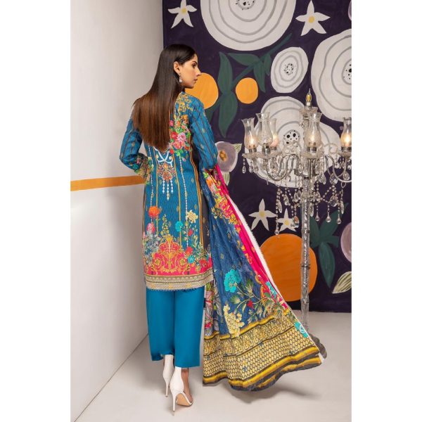 Umaimas Digital Neck Embroidered with Sequence Jall Digital Lawn Dupatta by Arham Textile Design No.02