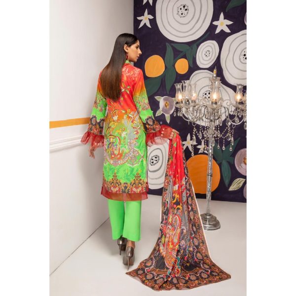 Umaimas Digital Neck Embroidered with Sequence Jall Digital Lawn Dupatta by Arham Textile D-03
