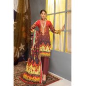 Umaimas Digital Neck Embroidered with Sequence Jall Digital Lawn Dupatta by Arham Textile Design No.06