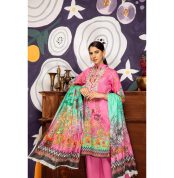 Umaimas Digital Neck Embroidered with Sequence Jall Digital Lawn Dupatta by Arham Textile Design No.08