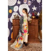 Umaimas Digital Neck Embroidered with Sequence Jall Digital Lawn Dupatta by Arham Textile Design No.09