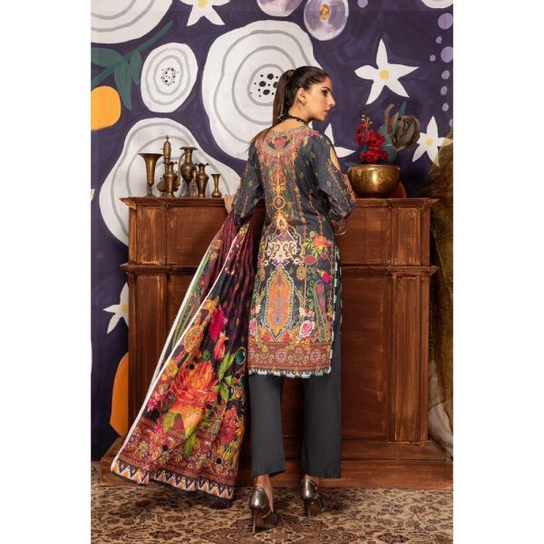 Umaimas Digital Neck Embroidered with Sequence Jall Digital Lawn Dupatta by Arham Textile Design No.10
