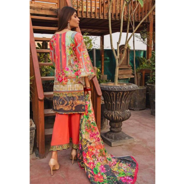 Umaimas Digital Neck Embroidered with Sequence Jall Digital Lawn Dupatta by Arham Textile AR-06