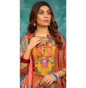 Umaimas Digital Neck Embroidered with Sequence Jall Digital Lawn Dupatta by Arham Textile AR-08