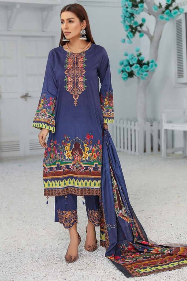 Meher Posh Digital Printed with Embroidered Neck Volume 02 by Arham Textile
