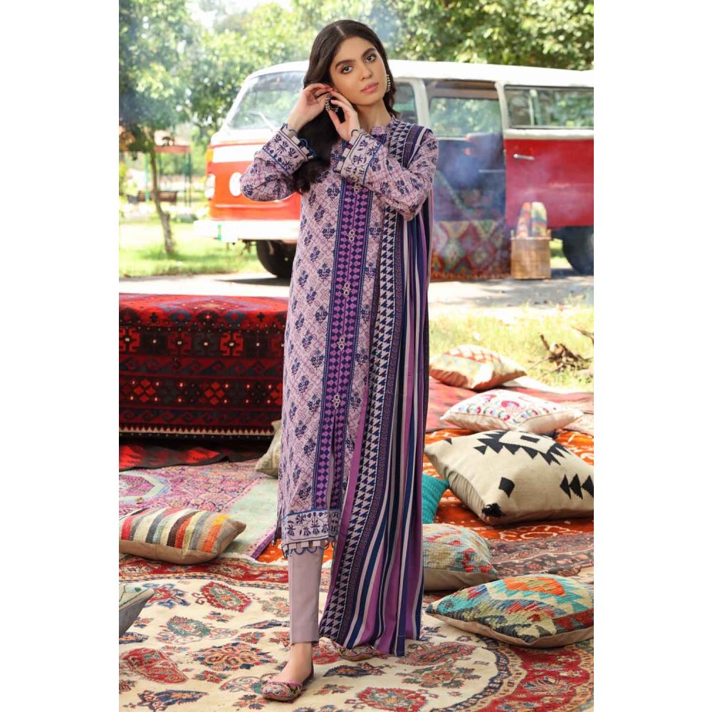 3PC Printed Twill Linen Unstitched Suit LT-12011 B by Gul Ahmed PK