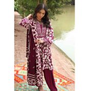 3PC Printed Twill Linen Unstitched Suit LT-12016 A by Gul Ahmed PK