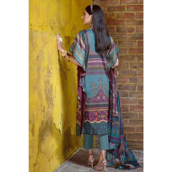 3PC Unstitched Digital Printed Corduroy Suit with Cotton Net Dupatta CD-12011 A by Gul Ahmed New Collection Winter