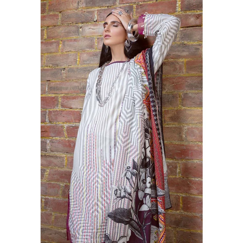 3PC Unstitched Embroidered Khaddar Suit with Digital Printed Dupatta K-12031 by Gul Ahmed New Collection Winter