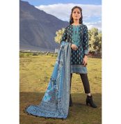 3PC Unstitched Khaddar Embroidered Suit With Poly Viscose Dupatta PVS-12013 - Gul Ahmed New Collection Winter