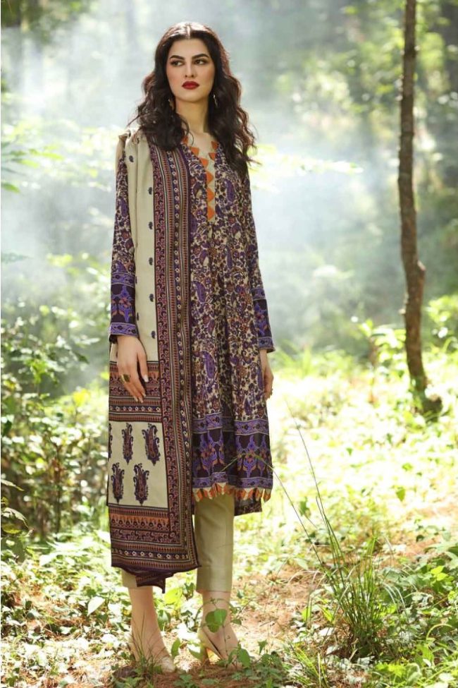 Printed Twill Linen Suits Unstitched 3 Piece LT-12033 A - Gul Ahmed New Collection Winter