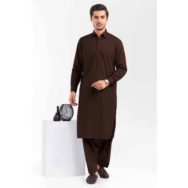 Chocolate Brown Unstitched Fabric GUL 90000 P-ULTRA SOFT-NS by Gul Ahmed Men's Unstitched Suits