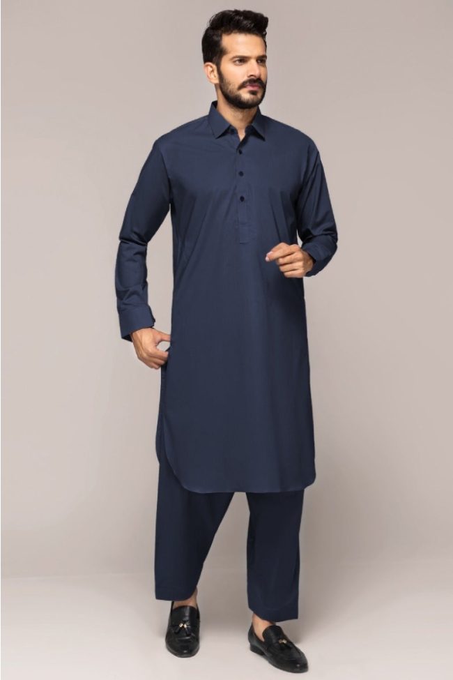 Navy Blue GUL 90 FRESHER-J Unstitched Fabric by Gul Ahmed Gents Suit