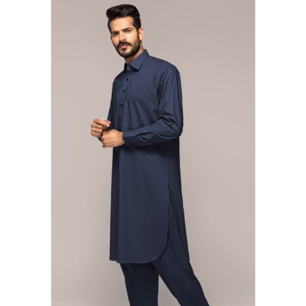 Navy Blue GUL 90 FRESHER-J Unstitched Fabric by Gul Ahmed Gents Suit