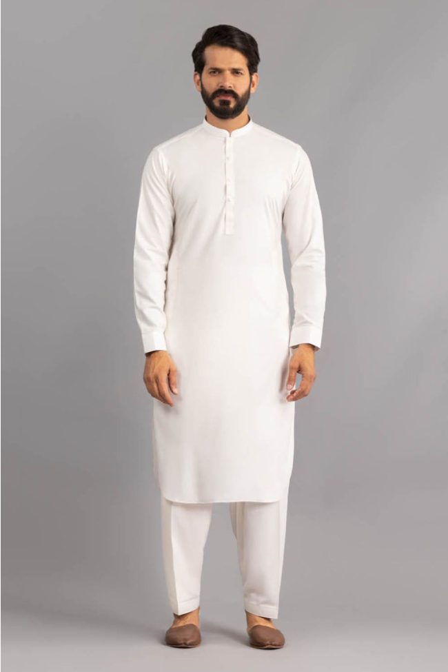 Off White Unstitched Fabric GUL 900 Comfort Wear by Gul Ahmed Men's Unstitched Suits