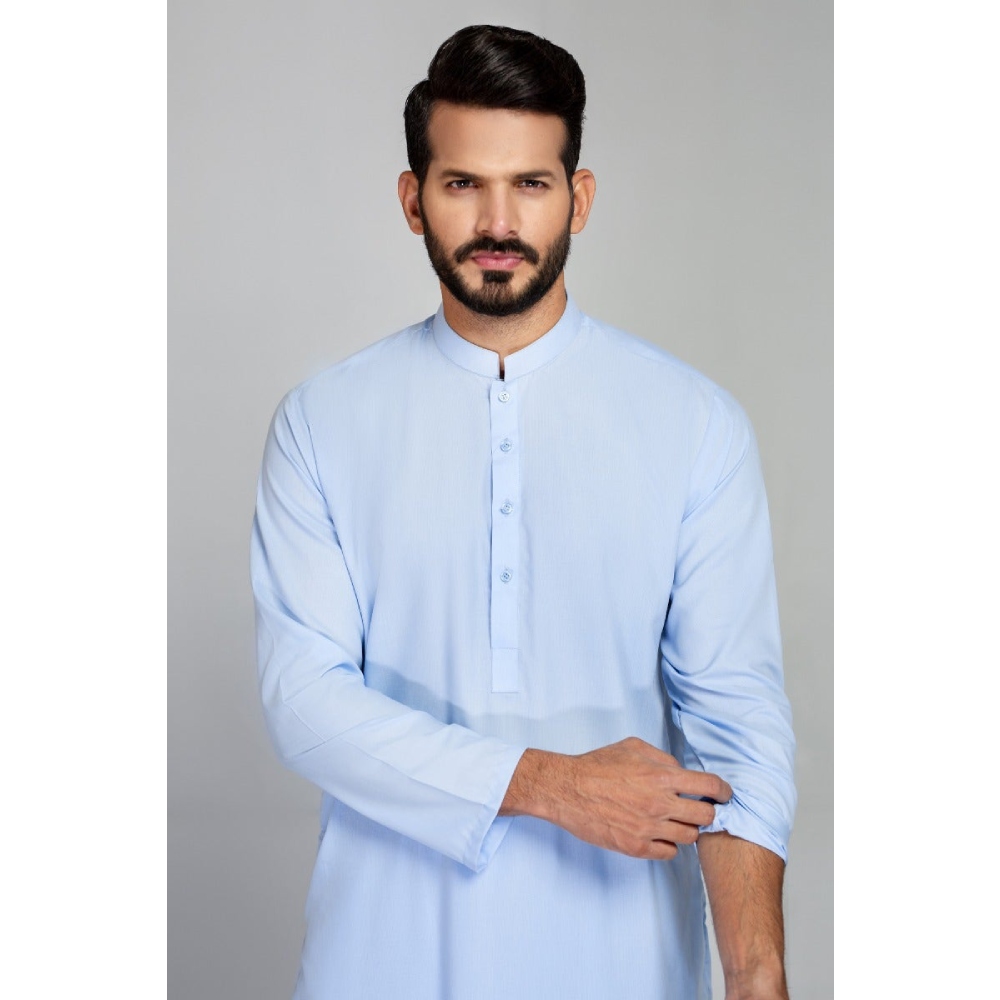 Sky Blue GUL 90 FRESHER-J Unstitched Fabric by Gul Ahmed Gents Suit