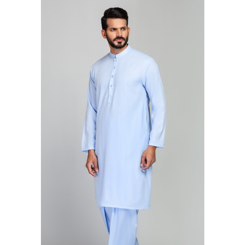 Sky Blue GUL 90 FRESHER-J Unstitched Fabric by Gul Ahmed Gents Suit