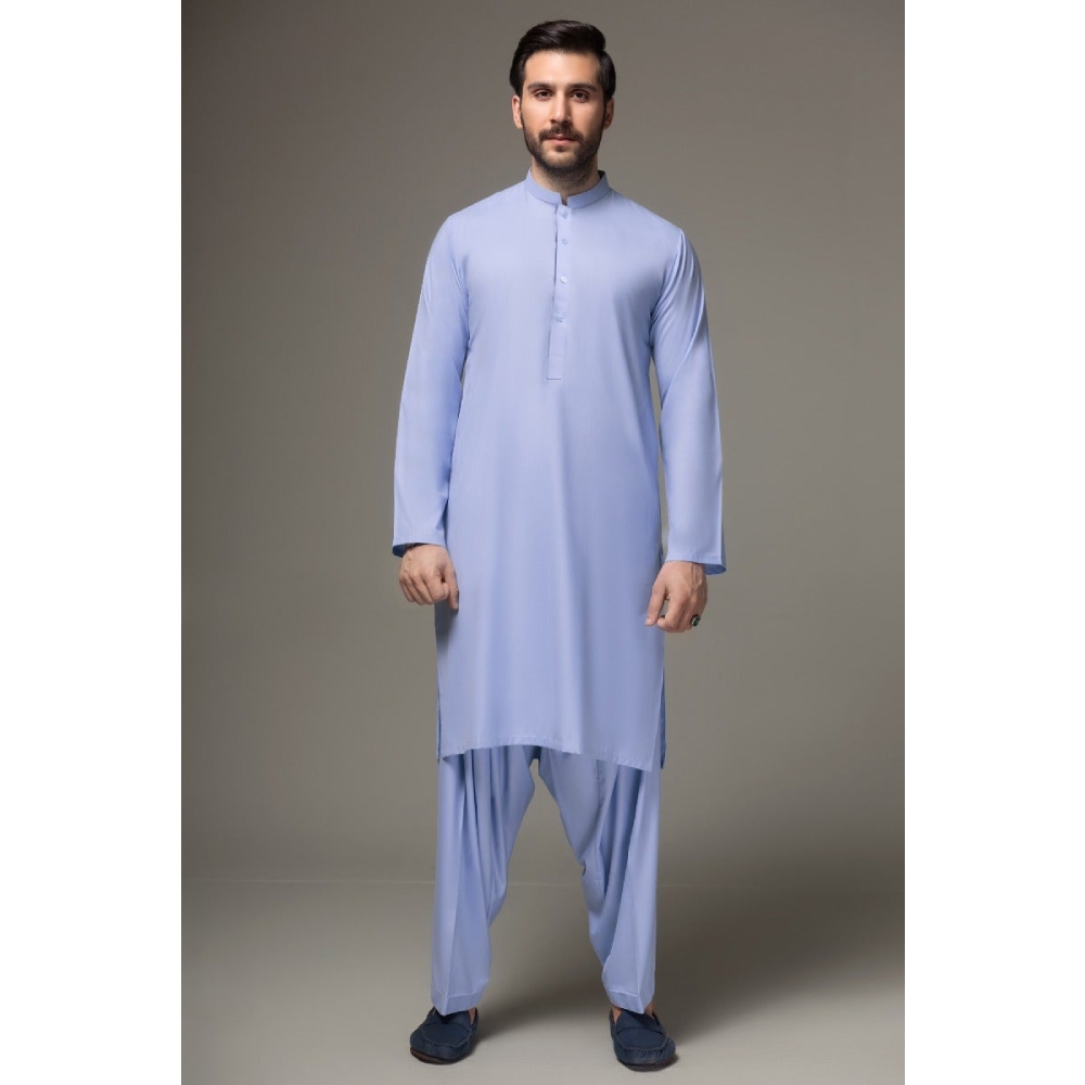 Sky Blue Unstitched Fabric GUL 900 Comfort Wear by Gul Ahmed Men's Unstitched Suits