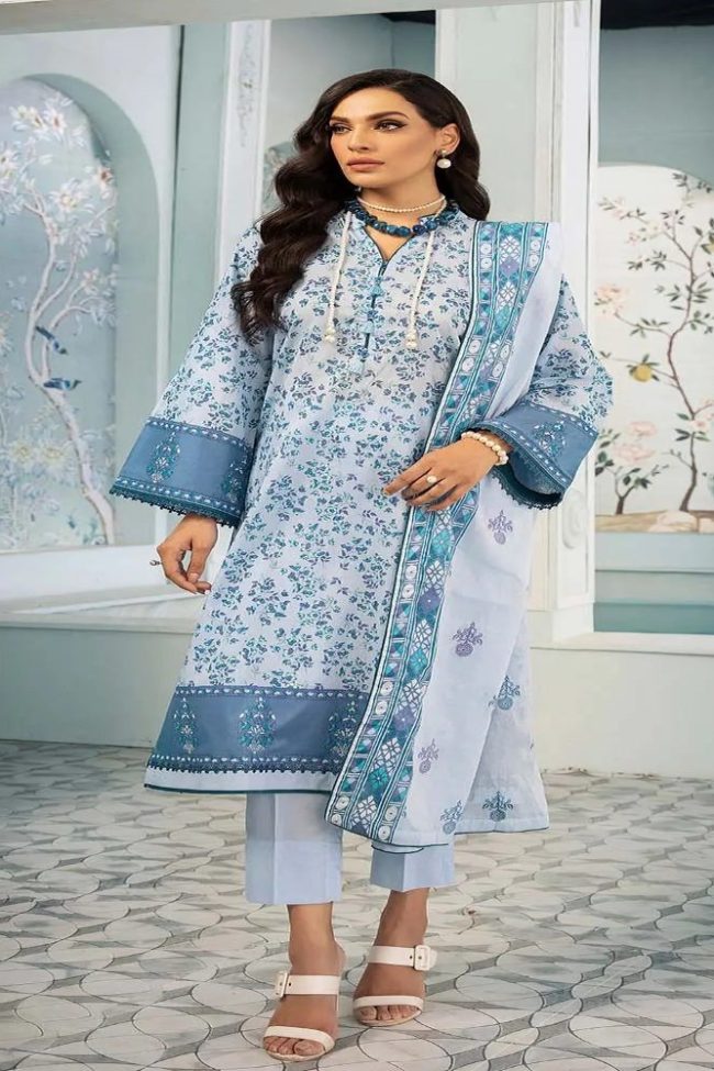 3-Piece Unstitched Florence Collection By Gul Ahmed Printed Lawn Suits CL-22225 B - Summer Lawn Collection 2023