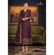 The Ramsha Edit Embroidered Organza Cotton net Suits Unstitched 3 Piece AJRE-10 - Asim Jofa Festive Collection - Askani Group