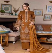 3-Piece Nari Premium Self Jacquard Embroidered Suit by GullJee - GNR2201A11