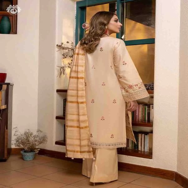 3-Piece Nari Premium Self Jacquard Embroidered Suit by GullJee - GNR2201A4