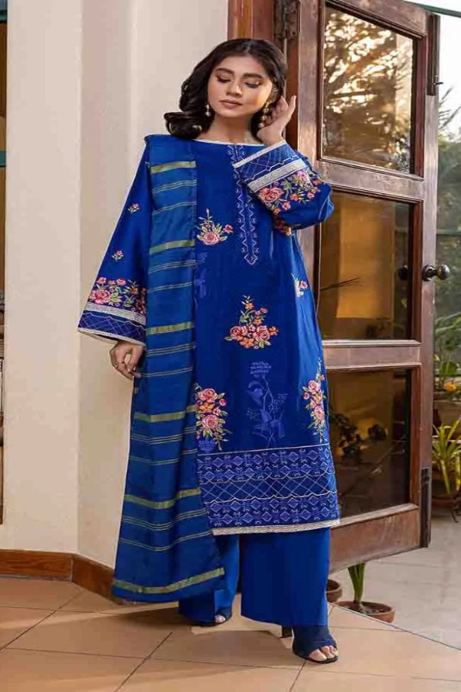 3-Piece Nari Premium Self Jacquard Embroidered Suit by GullJee - GNR2201A6