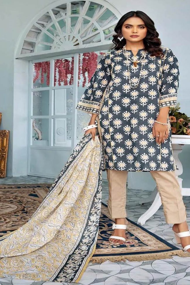 3-Piece Unstitched Florence Collection By Gul Ahmed Printed Lawn Suits CL-32050 A - Summer Lawn Collection 2023