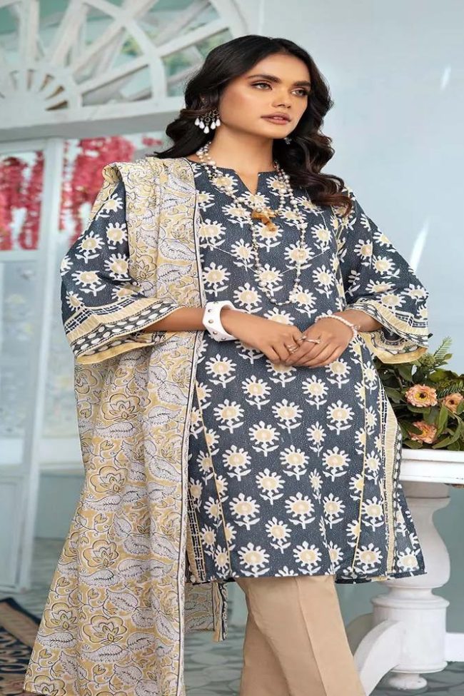 3-Piece Unstitched Florence Collection By Gul Ahmed Printed Lawn Suits CL-32050 A - Summer Lawn Collection 2023